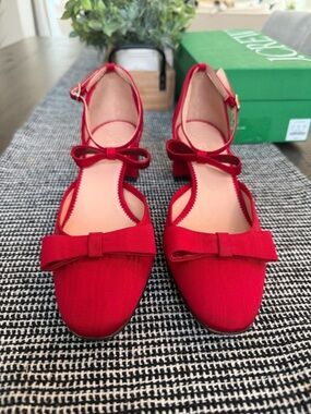 J.Crew Morray Double Bow Millie Pumps – Festival Red – Size 6